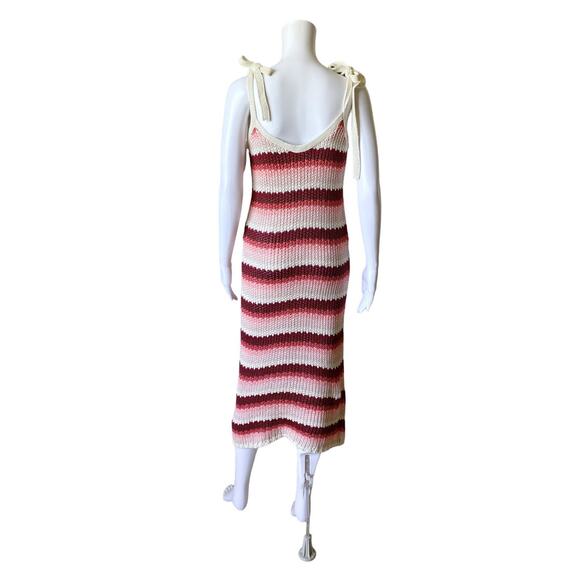 ZARA Womens Size Small Sleeveless Striped Tie Strap Sweater Knit Maxi Sun Dress - Picture 4 of 8